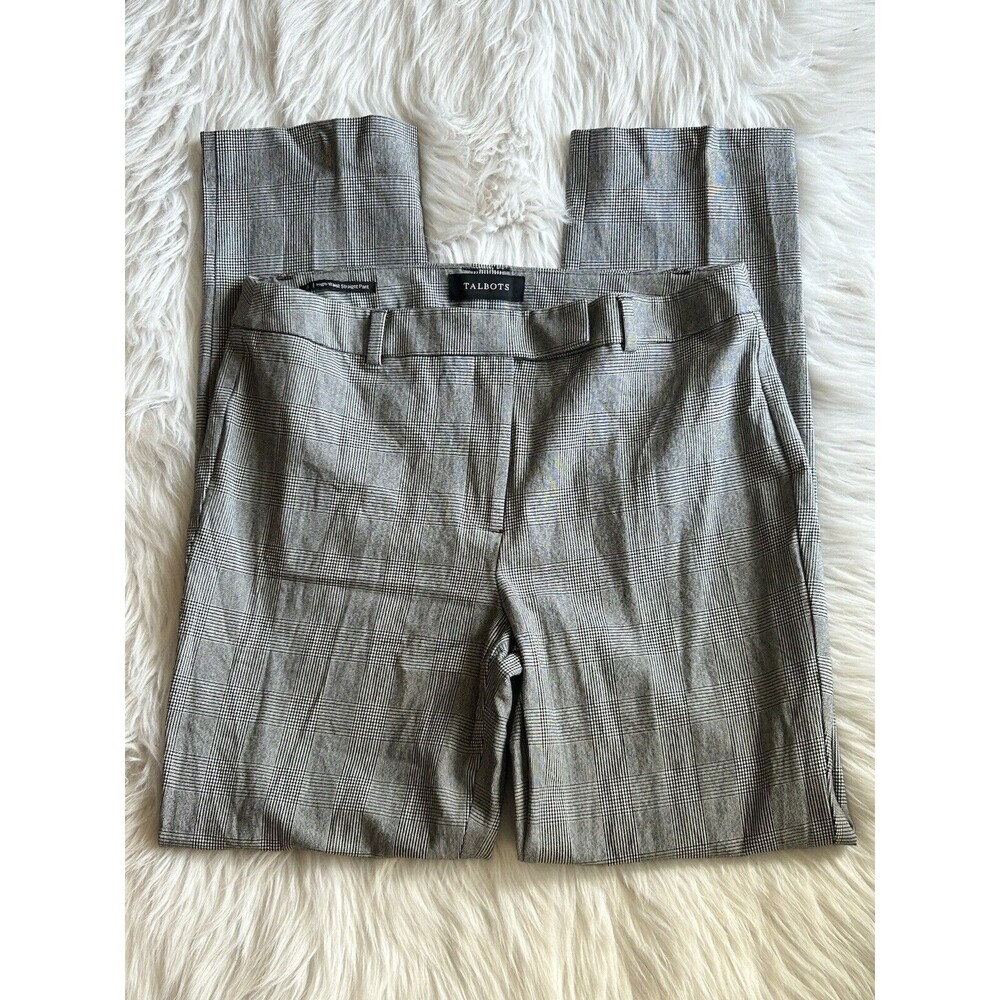 TALBOTS Size 8 Prince Of Wales Plaid Hampshire Ankle Pants Career High Waist
